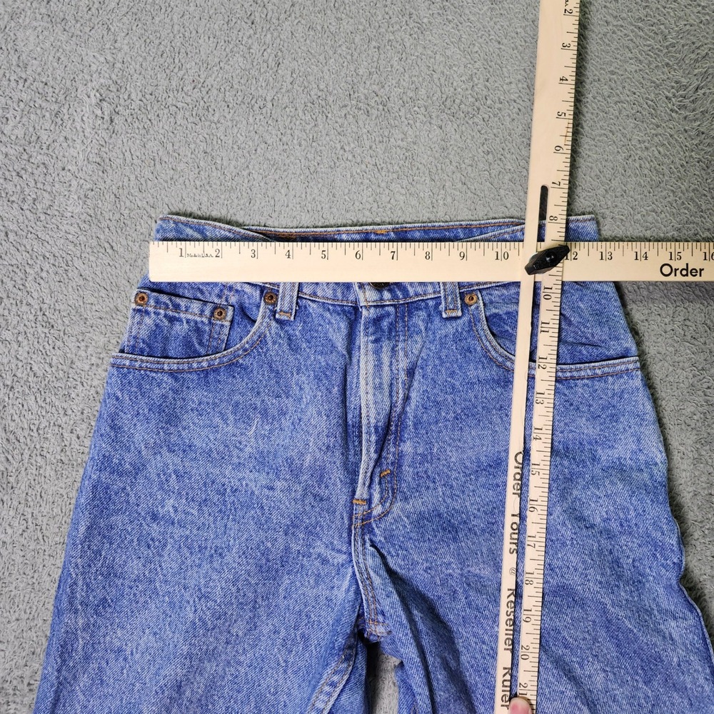 Levi's Womens 3L 550 Relaxed Fit Tapered Jeans Acid Wash Blue Made in USA 90s - Picture 4 of 10